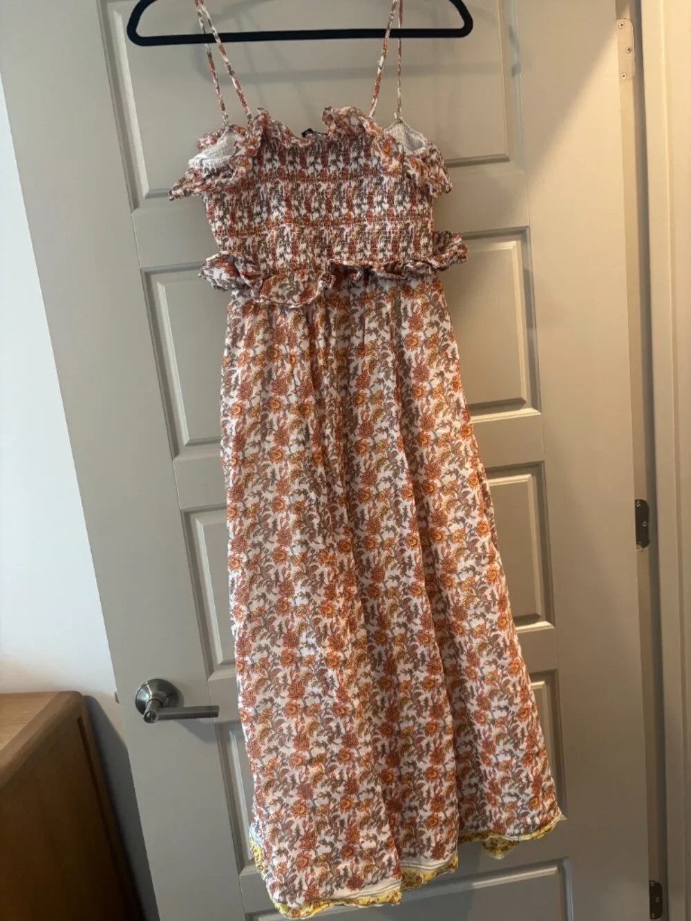J.Crew Ravenna Dress in Sunset Rose Block-Print Ramie – Size M